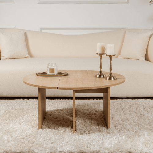 Calicosy - MOIRA Set van 2 salontafels - Hout - 90x90x41 cm
