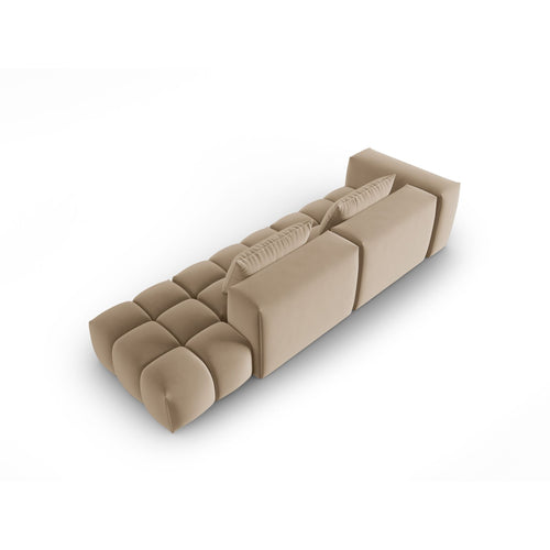 Cosmopolitan Design - Rechte modulaire bank Verona 4-zits, flueel zand - 85x265x70cm