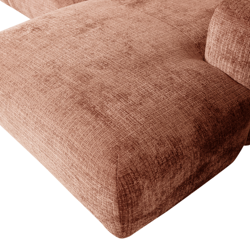 WOOOD chaise longue bank rechts Cloud - Chenille - Terra - 80x280x165