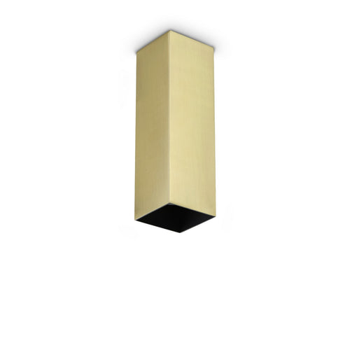Ideal Lux LOOK 20 cm vierkante opbouwdownlight van messing, 1x GU10 fitting