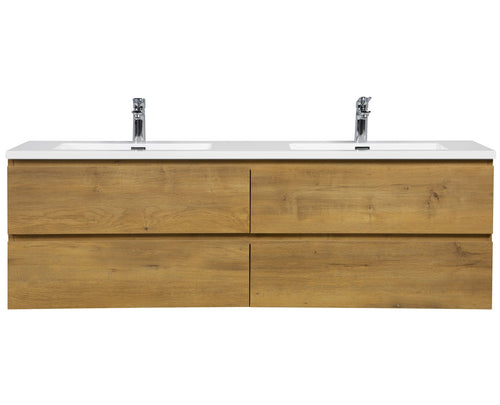Badplaats Badkamermeubel Set Angela 160 cm – Eiken – Badmeubel met Wastafel