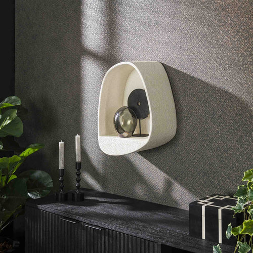 Giga Meubel Wandschap Stone Druppel - Wit Marmer - 34x21x46cm - vtwonen shop