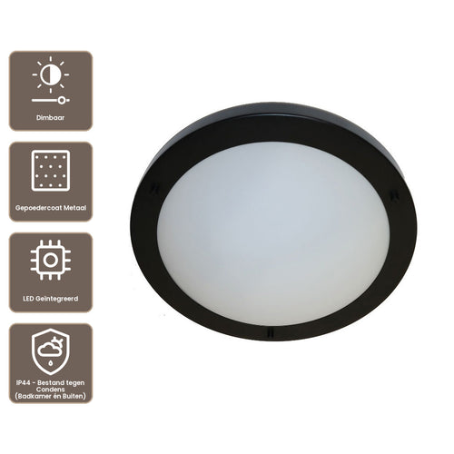 Artdelight plafondlamp Yuca - 1 lichts - 30  x 9   cm - zwart