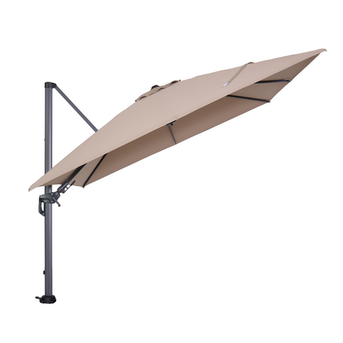 Garden Impressions zweefparasol Hawaii taupe kleur doek 3x3 m incl 90 kg voet en hoes - vtwonen shop