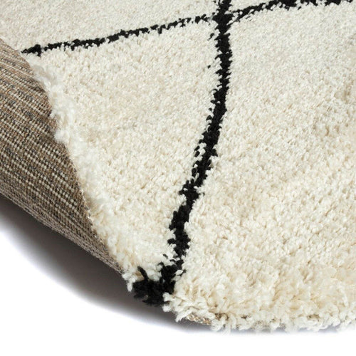 Interieur05 Berber Rond vloerkleed hoogpolig Wit/Zwart - scandinavisch - nea - 240 x 240 cm - vtwonen shop