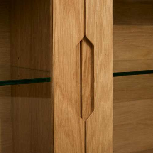 Furnhouse 3-deurs wandkast Nyborg - Natuurlijk eikenhout - MDF, Eikenfineer, Glas - 34x180x60