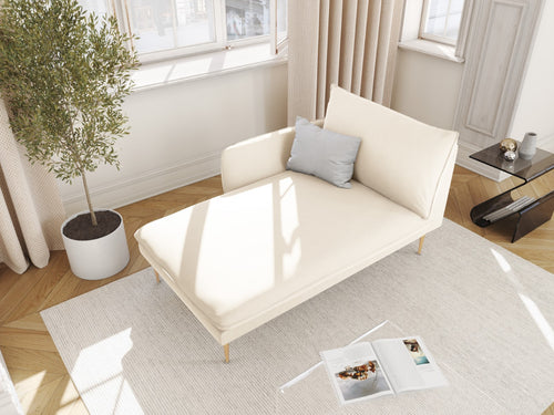Cosmopolitan Design linker meridiaan Vienna flueel, lichtbeige - 170x110x95cm
