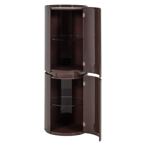 WOOOD ronde kast 135xØ45 cm Sera - Hout - Hoogglans Donkerbruin - 135x45x45