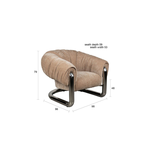 Dutchbone Marly Fauteuil Bruin/Chroom