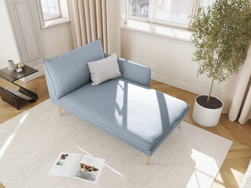 Cosmopolitan Design rechter chaise longue Vienna flueel, lichtblauw - 170x110x95cm