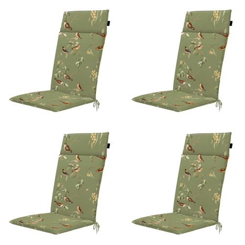 Madison tuintstoelkussen hoge rug Aria - groen - 120x50x4cm - set van 4