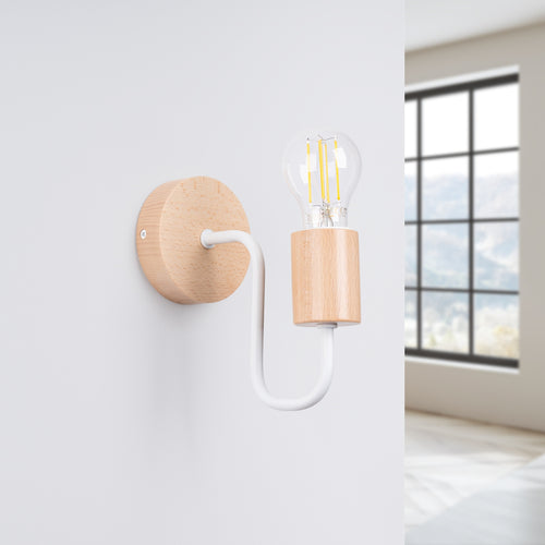 Sollux Lighting Wandlamp TIMBO wit - 8x19x18,5cm