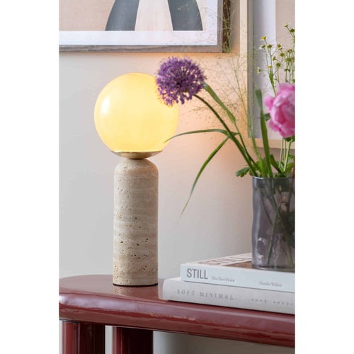 Leitmotiv tafellamp Lazio Sphere - beige - Ø15cm
