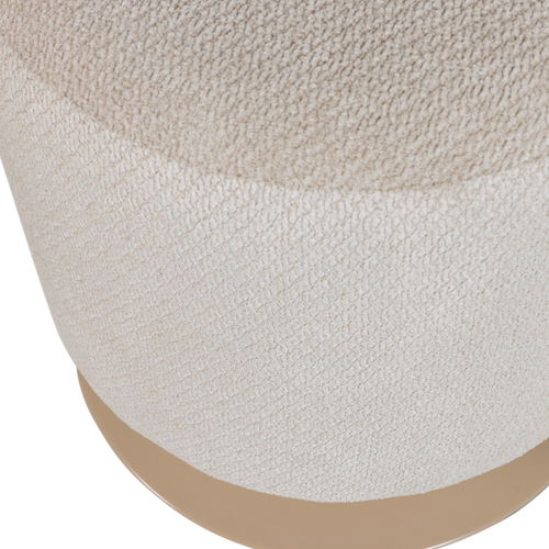 WOOOD poef met draaivoet Islen - Bouclé - Beige - 47x39x39