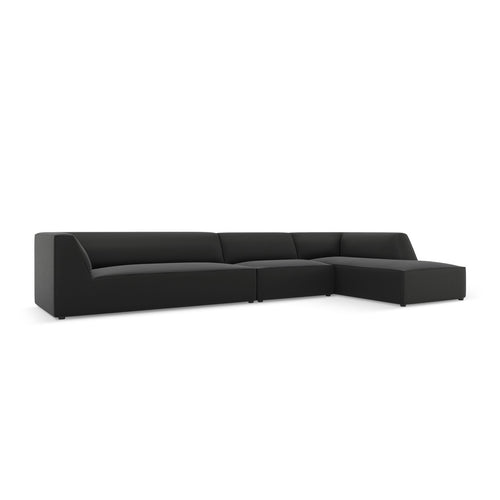 Cosmopolitan Design - Modulaire hoekbank rechts Siena 5-zits, imitatieleer zwart - 180x366x69cm