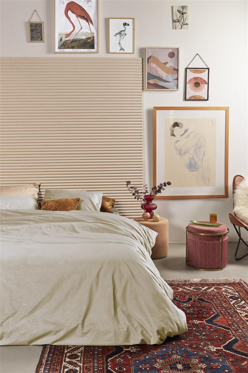 At Home by Beddinghouse Cosy Corduroy dekbedovertrek - Effen - Eenpersoons - 140x200/220 cm - Off-white