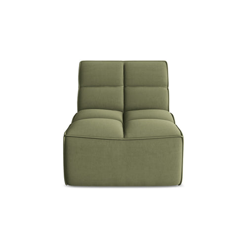 LaMiaSofa Bankmodule midden Belluno - velours - olijf - 80x93x75