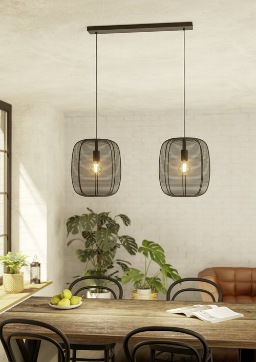 EGLO hanglamp Rinroe - e27 - 90 cm - zwart - staal - vtwonen shop