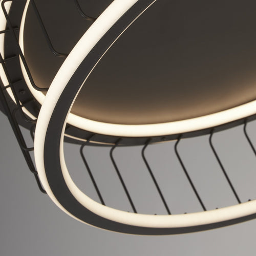 Circolo Cage LED-plafondlamp, zwart metaal
