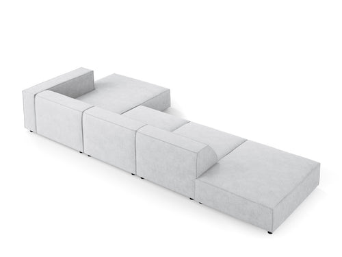 Cosmopolitan Design rechter hoekbank Arendal 5-zits, chenille met ribbeleffect, lichtgrijs - 166x341x70cm
