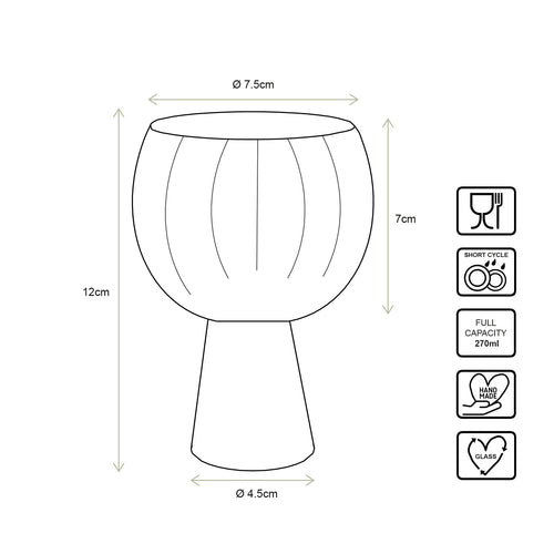 vtwonen - Retro Wijnglazen - Set van 4 - 270ml - vtwonen shop