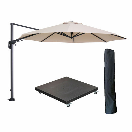 Garden Impressions zweefparasol Hawaii ecru 350x350 cm + 90 kg voet en hoes - vtwonen shop