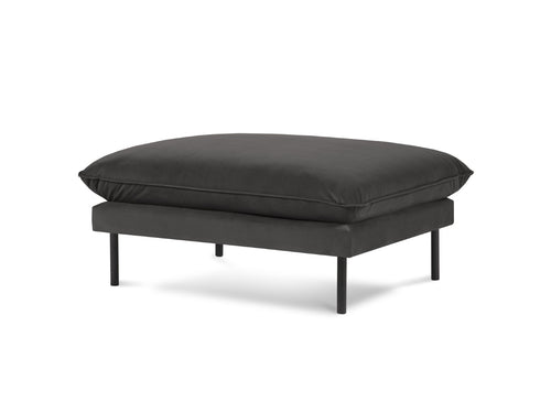 Cosmopolitan Design Poef Vienna flueel, donkergrijs - 73x93x43cm
