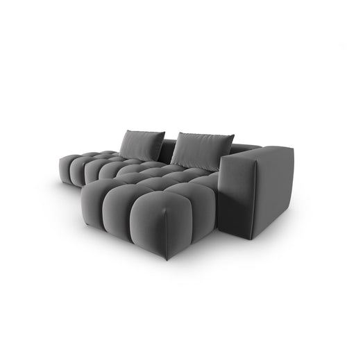 Cosmopolitan Design - Modulaire hoekbank rechts Verona 4-zits, flueel warm grijs - 145x265x70cm
