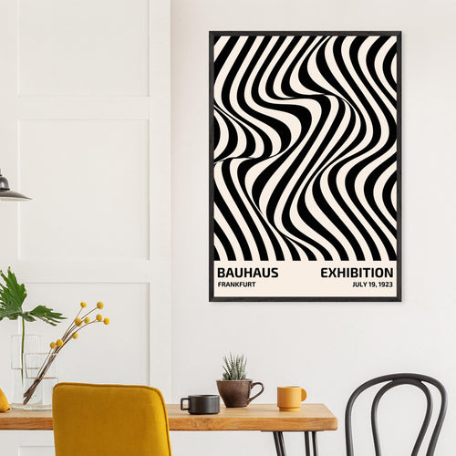 Artfulprints Poster met Lijst Bauhaus - Exhibition Frankfurt   - A4 21x29.7 cm - Zwart / Wit