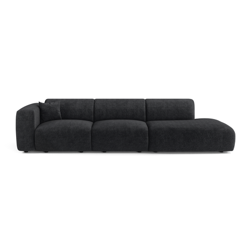 Sia Home - Rechte bank MYRA - Fluweel met patroon - Donker antraciet - 310cm - vtwonen shop
