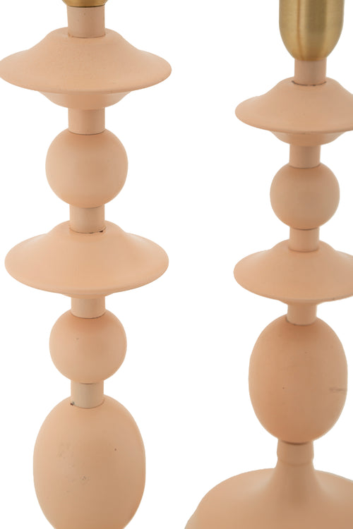 Mauro Ferretti kaarsenhouder - set van 2 - roze/goud