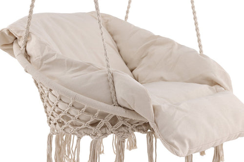 Nest outdoor Leah katoenen tuin hangstoel beige - met zitkussen - vtwonen shop