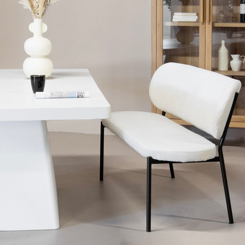 Giga Meubel Eetkamerbank Maddie - Stof - Beige - 160cm - vtwonen shop