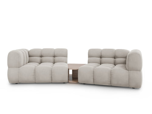 Cosmopolitan Design Modulaire bank Sky 2-zits, flueel, lichtbeige - 148x280x70cm