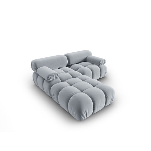 Cosmopolitan Design - Modulaire bank Cortina 3-zits, flueel lichtblauw - 188x188x70cm