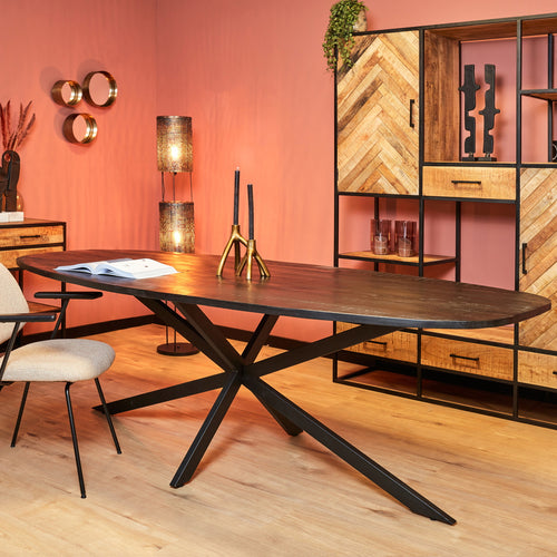 StarFurn Eettafel Elegance - Deens Ovaal Zwart - 240x110x76cm
