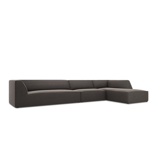 Cosmopolitan Design - Modulaire hoekbank rechts Siena 5-zits, flueel donkergrijs - 180x366x69cm
