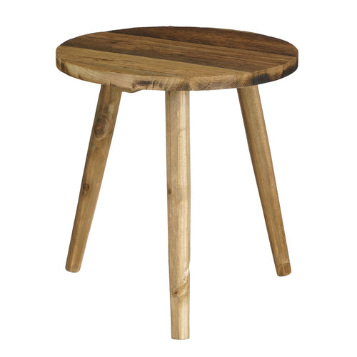 Mica Decorations Bold Bijzettafel - H36 x Ø33 cm - Gerecycled Hout - Bruin