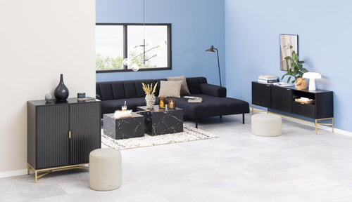 BRAM Salontafel Gubbio - 58 x 58 cm - Zwart - Set van twee - vtwonen shop