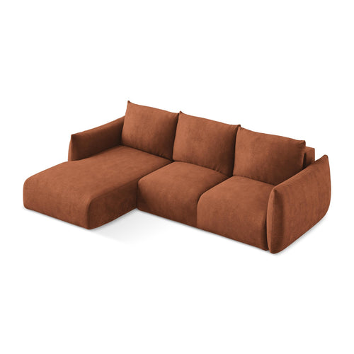LaMiaSofa hoekbank links Savona - chenille stof - terracotta - 242x162x90
