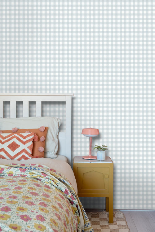 ESTAhome behang geblokt motief lichtblauw - 50 x 900 cm - 131298 - vtwonen shop