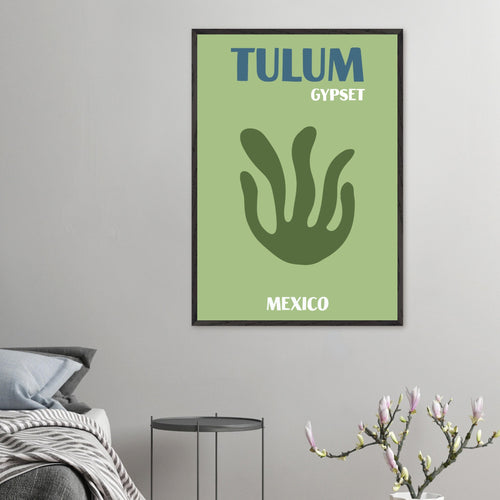 Artfulprints Poster met Lijst Mexico - Tulum Gypset   - 30x40 cm - Groen