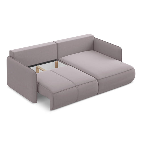 LaMiaSofa hoekbank rechts Palermo - velours - lavendel - 207x148x86