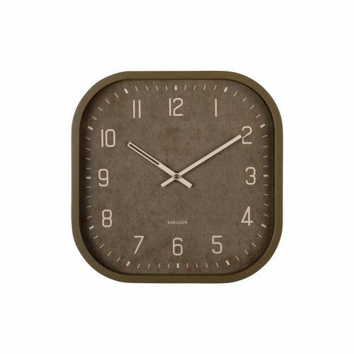 Karlsson wandklok Elemental Cuadrado - groen - Ø30cm
