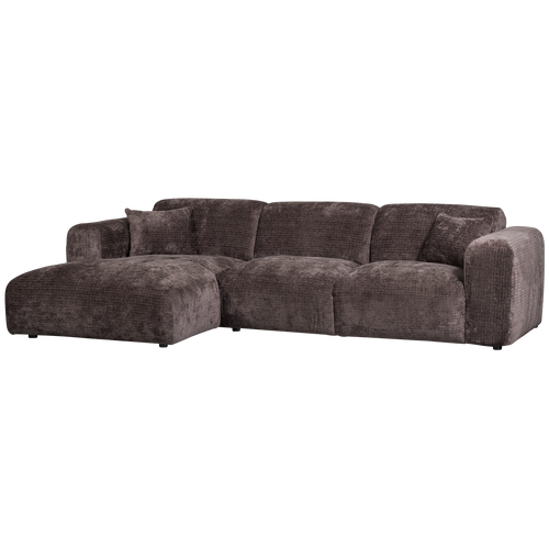 WOOOD chaise longue links Cloud - Chenille - Bruin - 80x280x165 cm - vtwonen shop