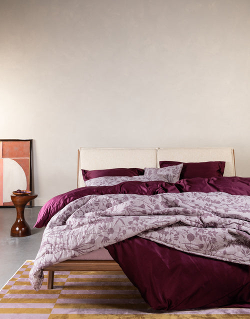 Essenza Aziza dekbedovertrek - Eenpersoons – 140x200/220 cm - Mauve wine