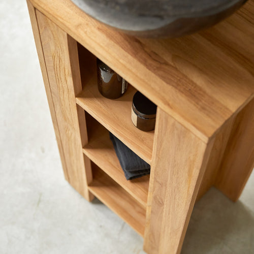 Tikamoon Massief teakhouten badmeubel, links - Naturel