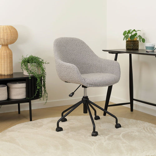 Nolon Nout-Mae Bureaustoelen Set van 2 - Bouclé Taupe - Zwart