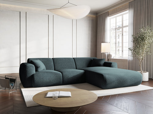Cosmopolitan Design rechter hoekbank Nolio 4-zits, chenille, olie - 170x260x72cm