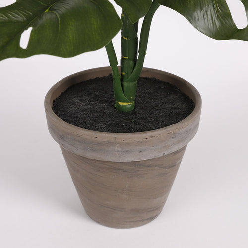 Mica Decorations Monstera Kunstplant in Bloempot Stan - H48 x Ø39 cm - Groen